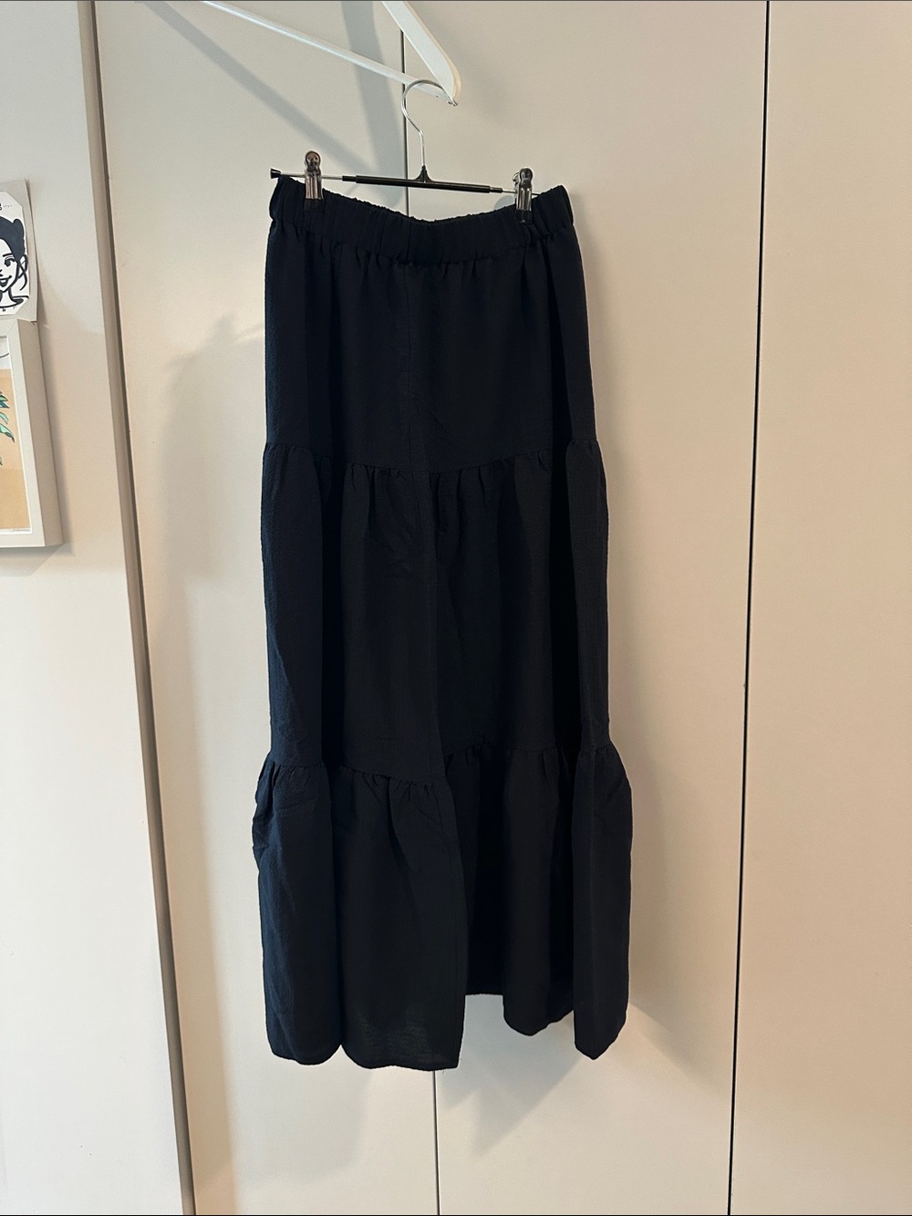 Black Tiered Maxi Skirt - Lightweight Women’s Skirt